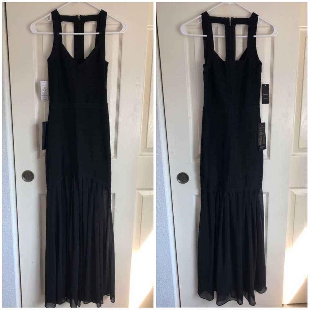 BEBE Fit & Flare Bandage Gown